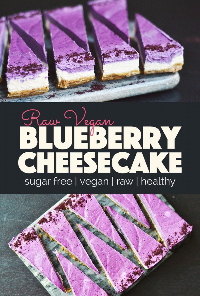 Raw Vegan Blueberry Cheesecake | http://BananaBloom.com #rawvegan