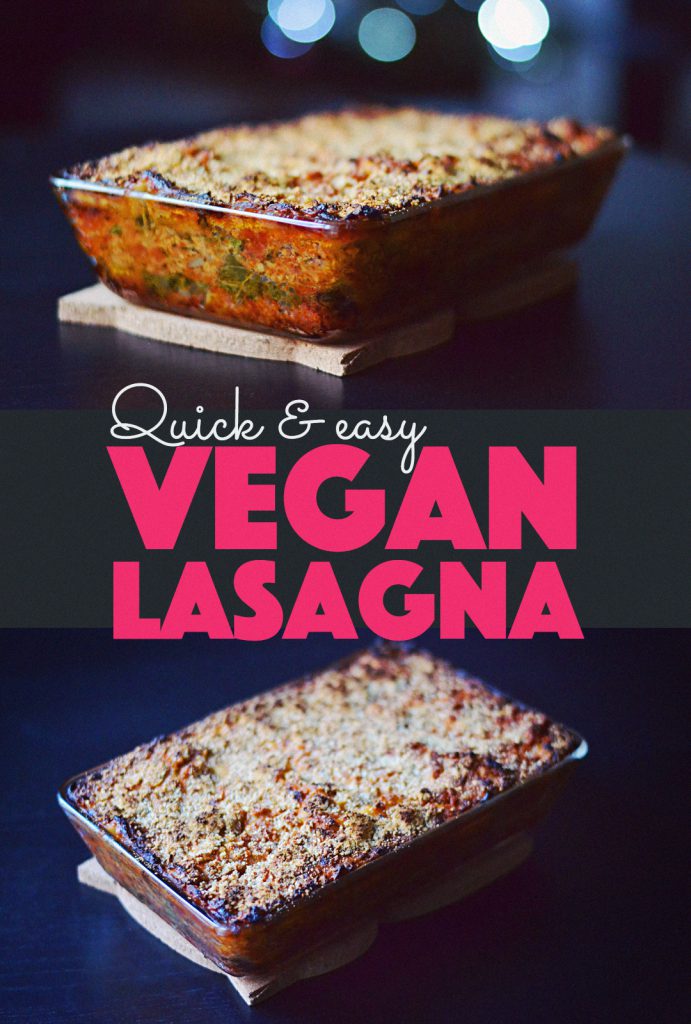 Quick and Easy Vegan Lasagna | http://BananaBloom.com