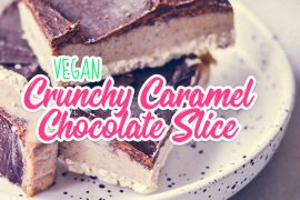 Crunchy Caramel Chocolate Slice | http://BananaBloom.com